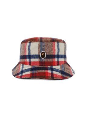 BAPE Bucket Hat Plaid Excellent Condition Mens Unisex Size Large